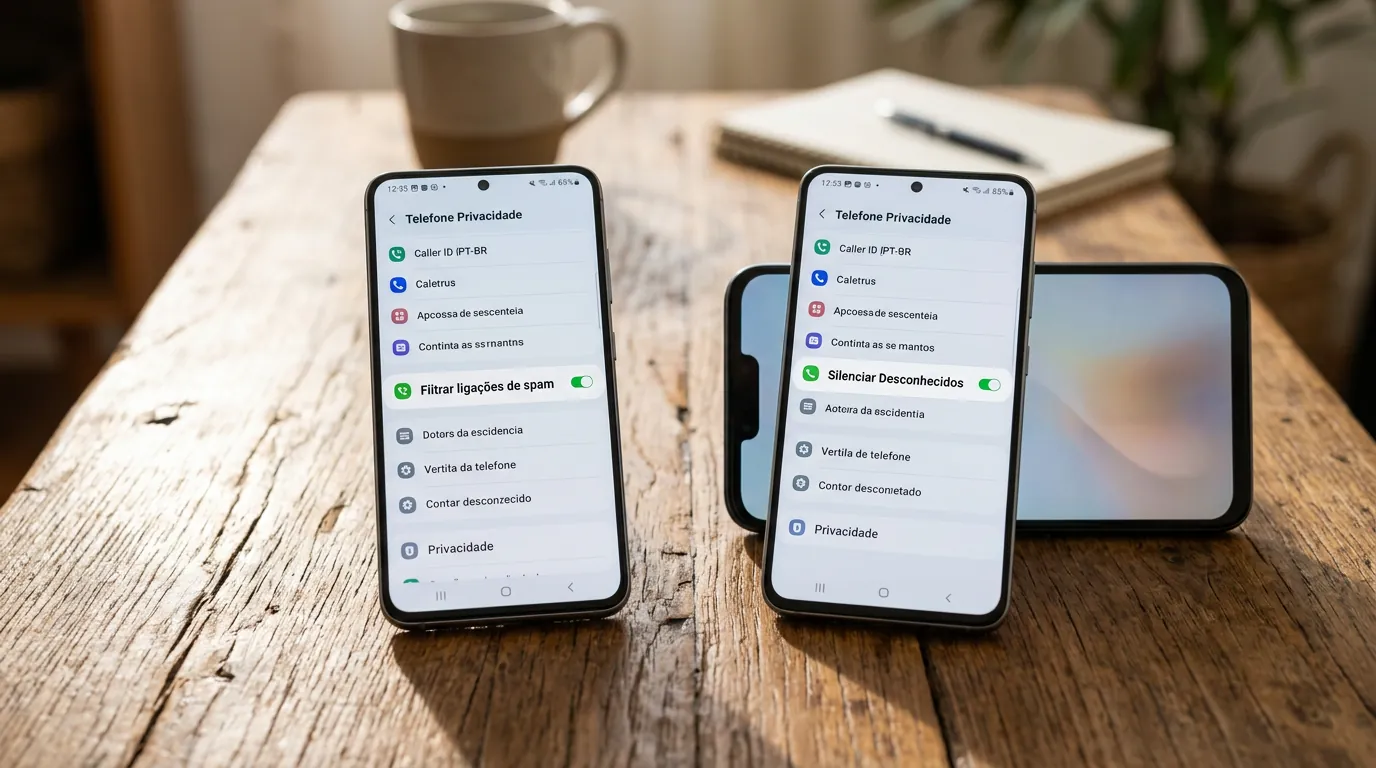Configuração de filtro de spam no Android e iPhone