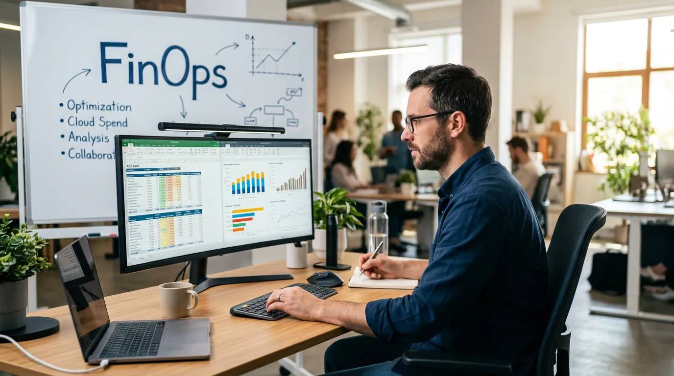 Especialista em FinOps analisando custos de nuvem