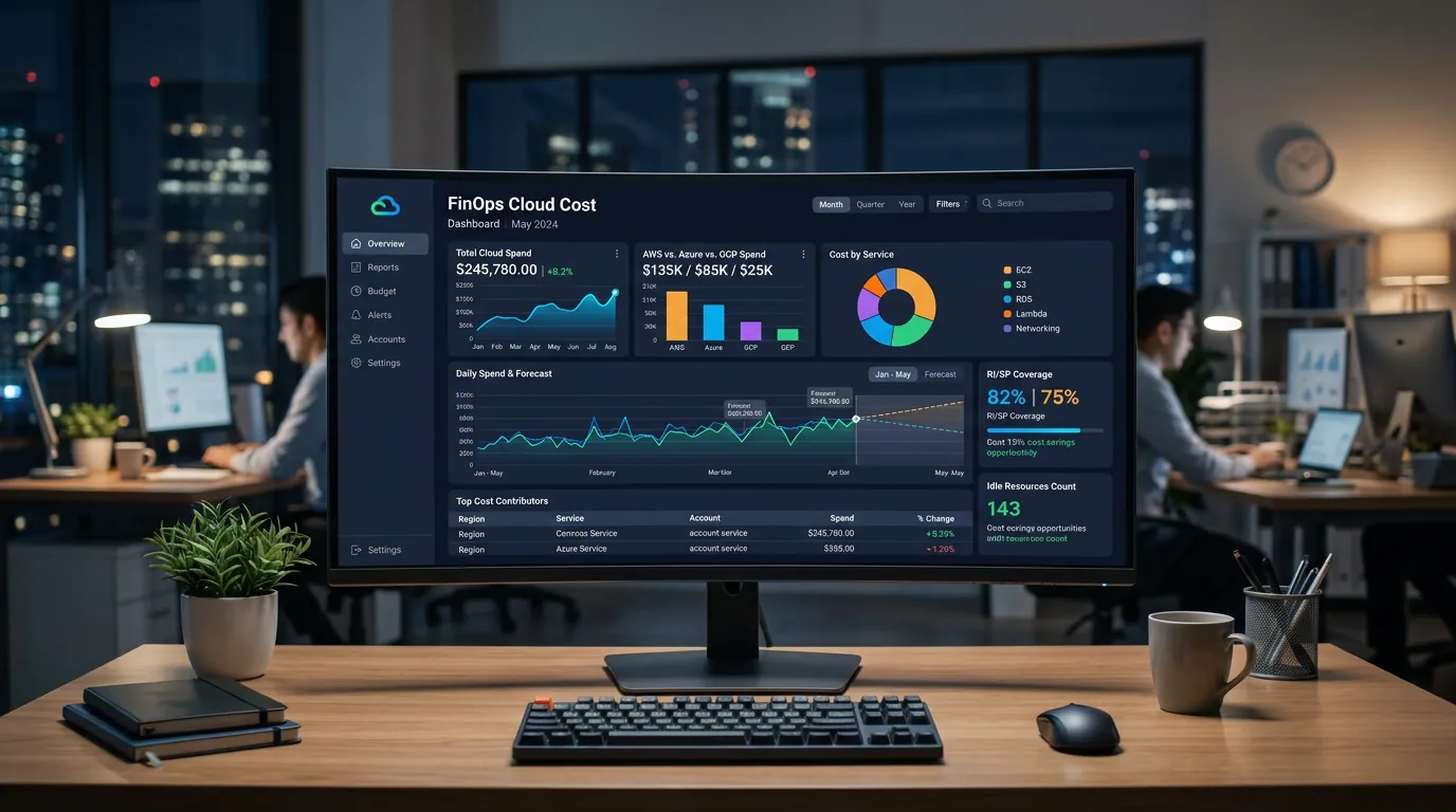 Dashboard de FinOps e custos de nuvem