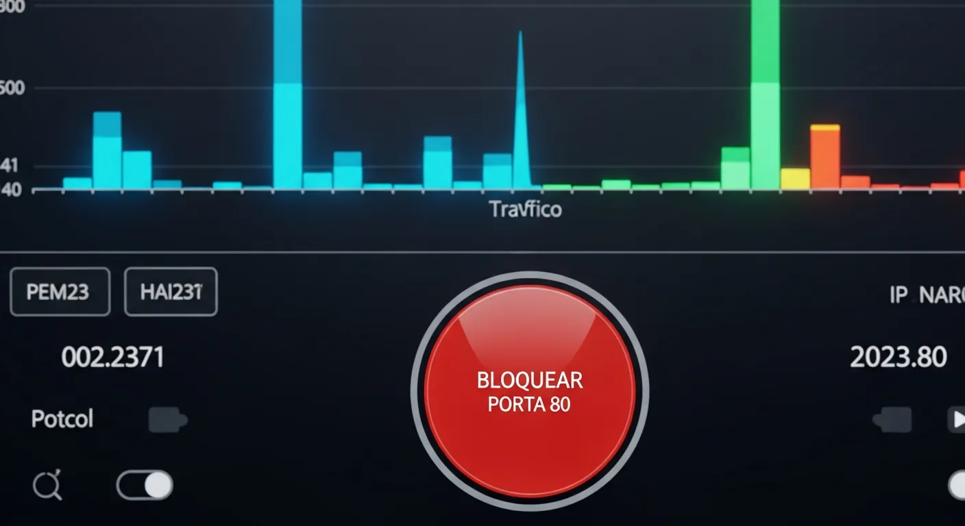 Painel de controle de firewall bloqueando porta 80