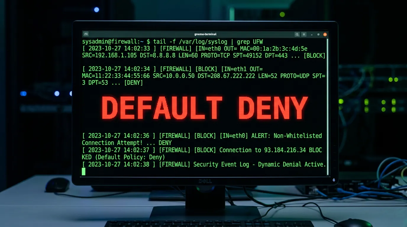 Tela de configuração de firewall bloqueando tráfego inter-VLAN