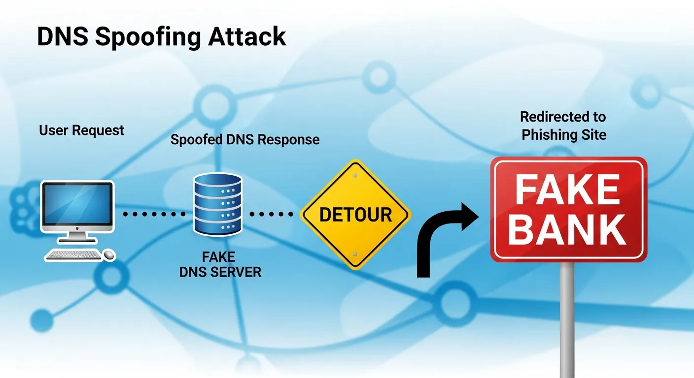 Diagrama de fluxo do DNS spoofing