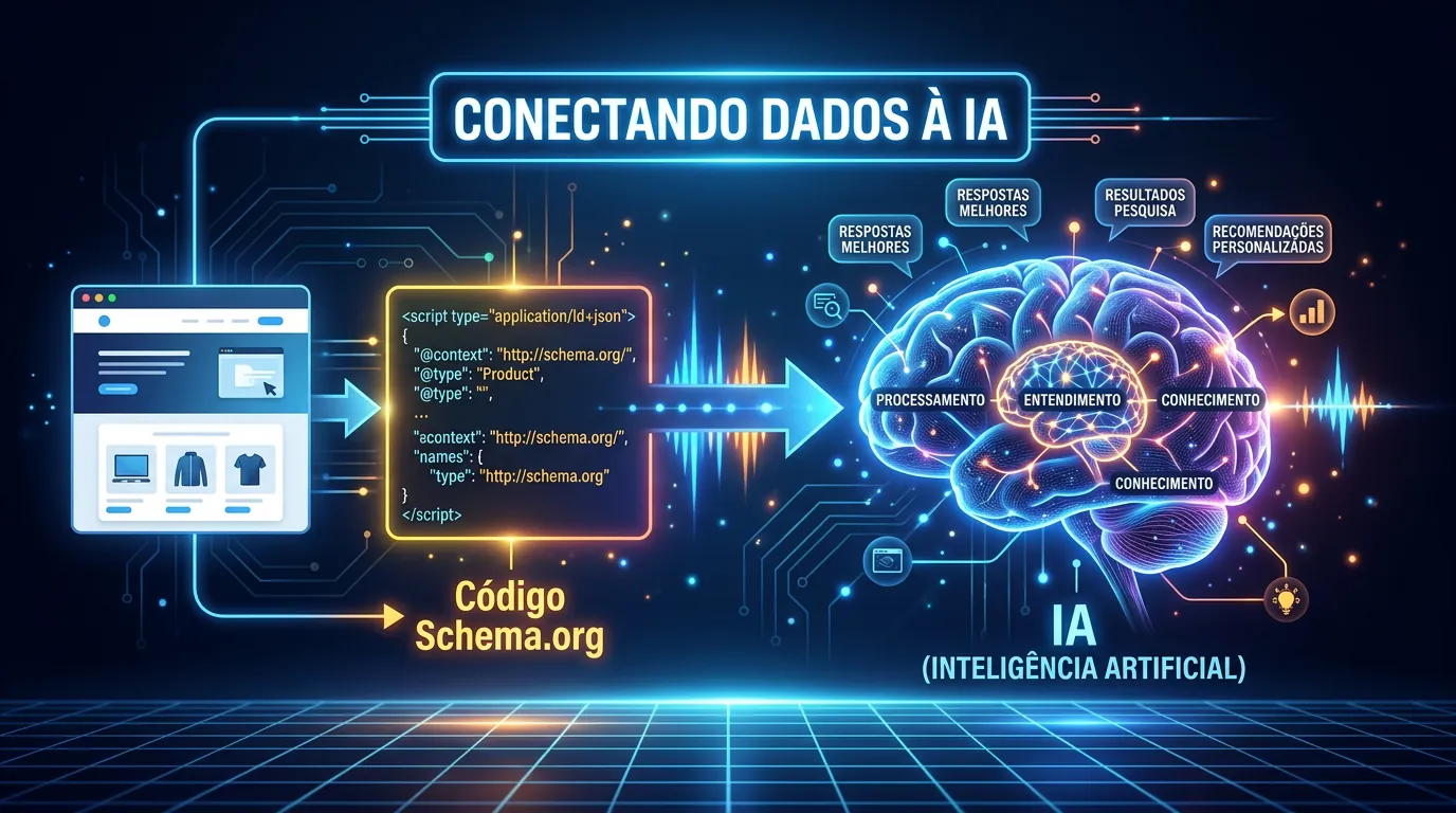 Fluxograma de dados estruturados conectando site a IA