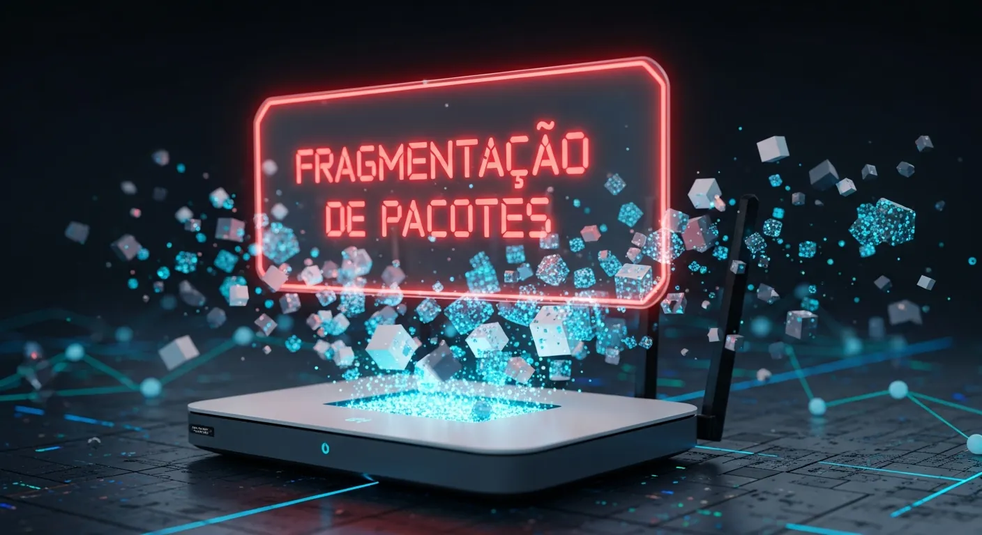 Processo de fragmentação de pacotes em roteadores