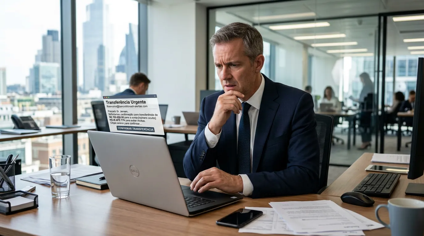 Executivo caindo em golpe de Business Email Compromise