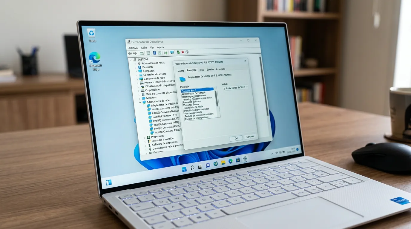 Configuração de banda preferencial no Windows
