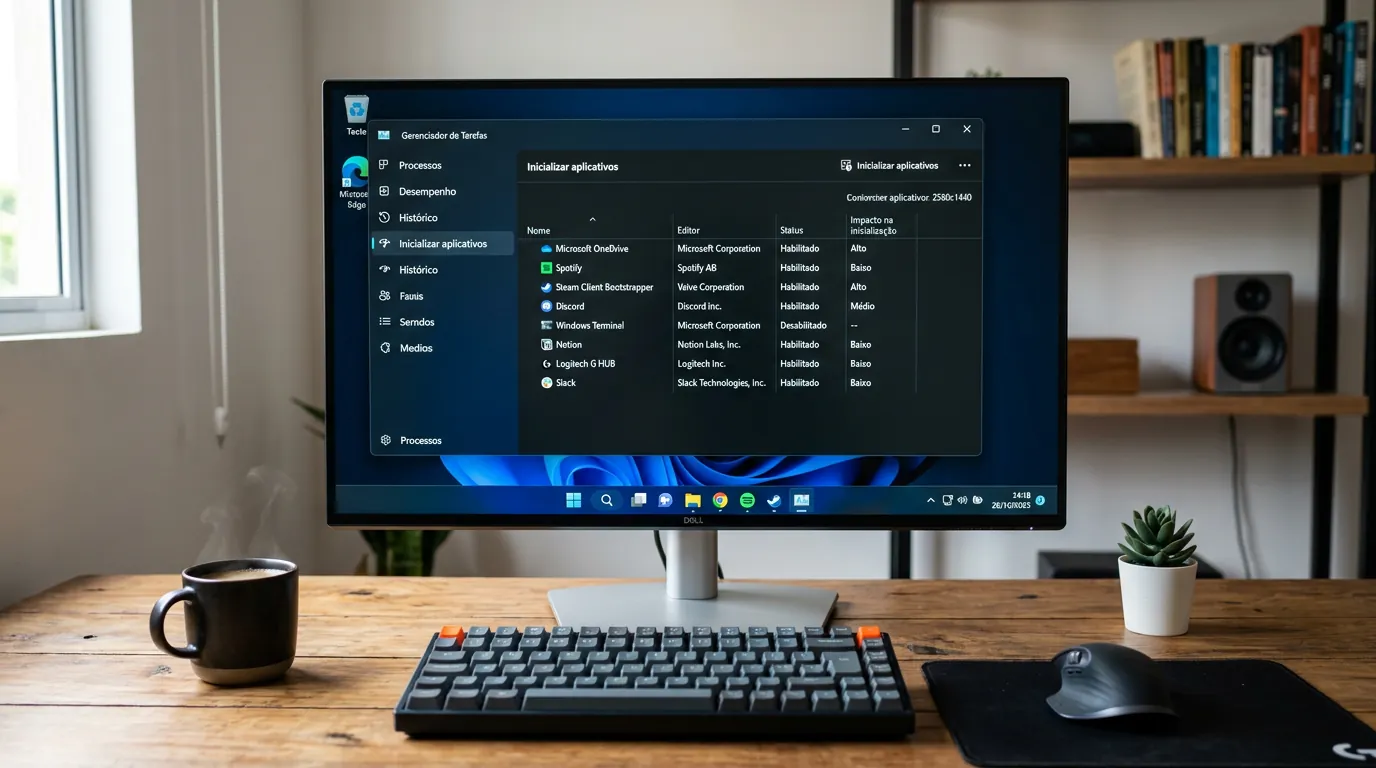 Gerenciador de Tarefas do Windows 11 mostrando programas de inicialização