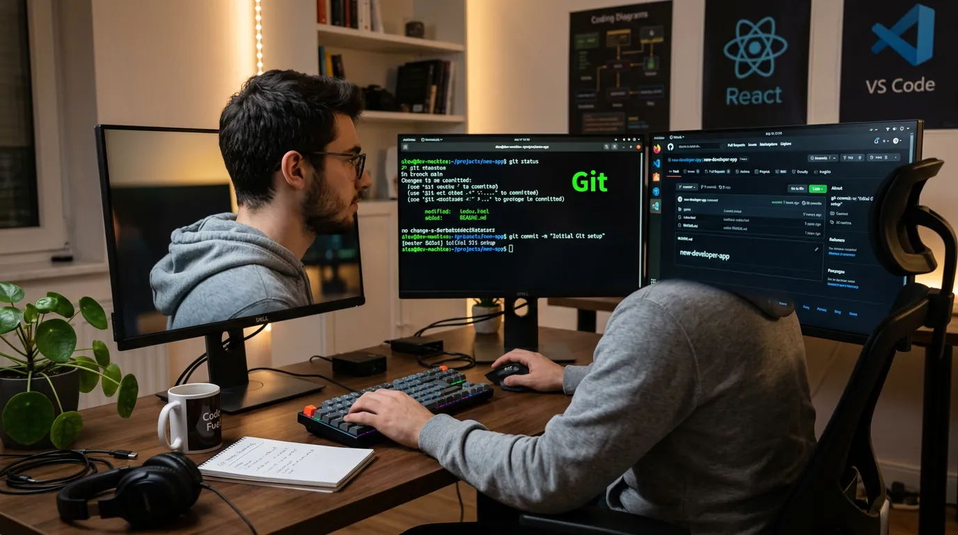 Diferença visual entre terminal Git e plataforma GitHub