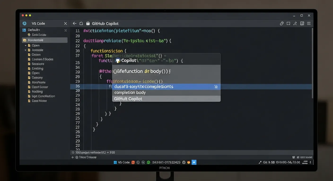 GitHub Copilot em ação no VS Code