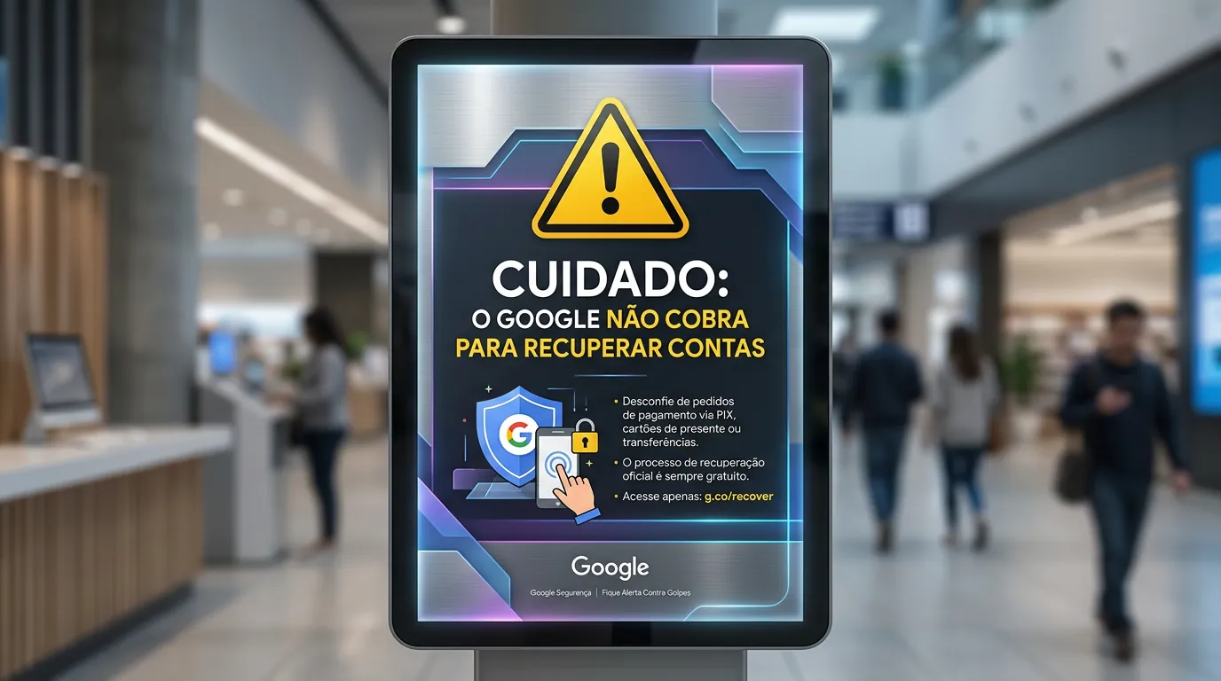 Alerta contra o golpe da falsa recuperação de conta do Google