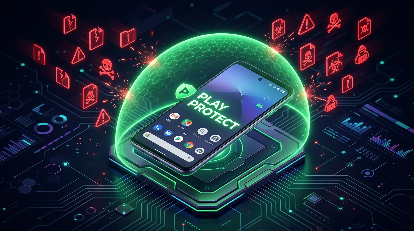 Varredura do Google Play Protect removendo malware no Android