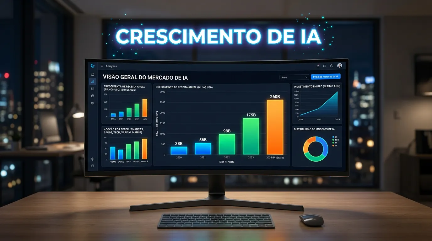 Gráfico mostrando crescimento da adoção de chatbots de IA