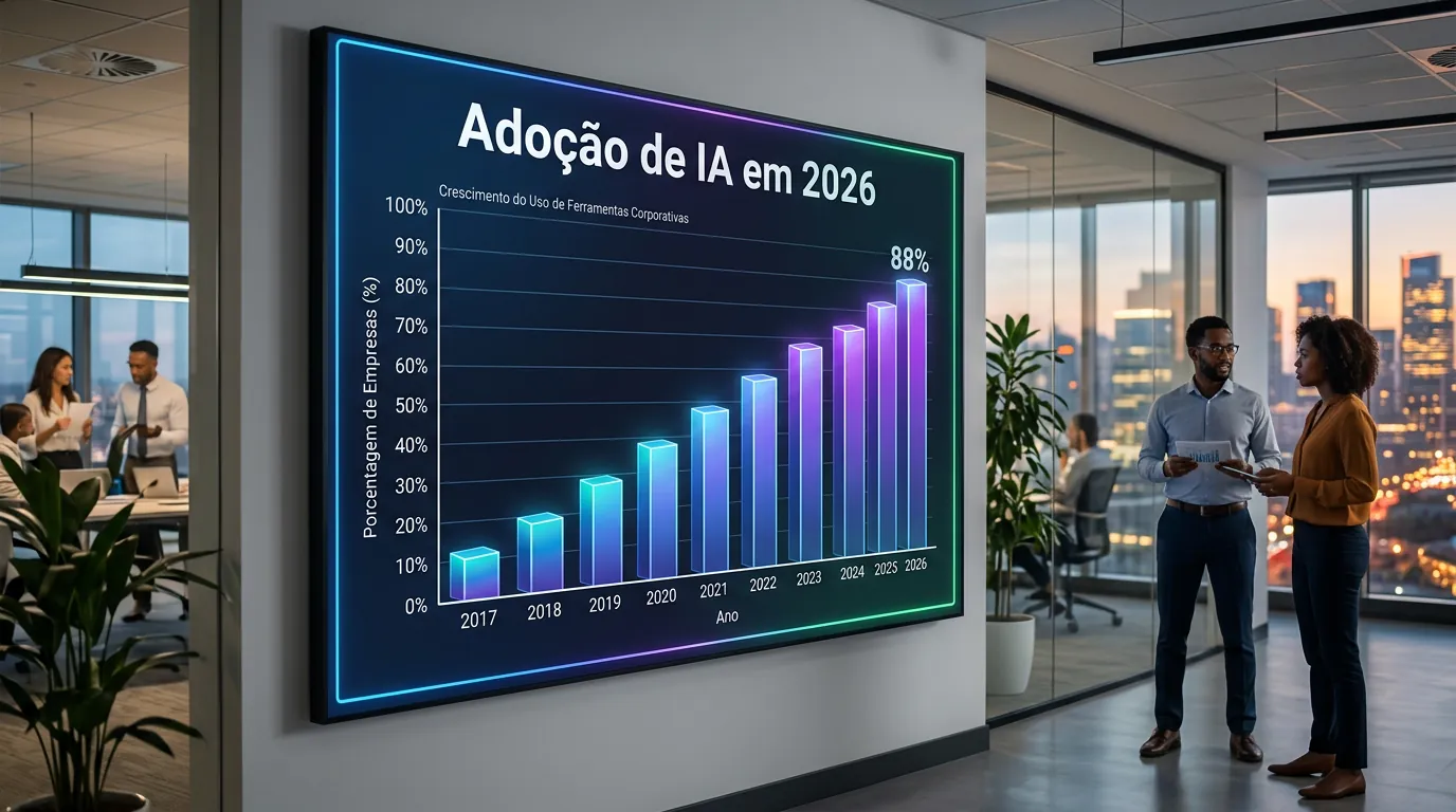 Gráfico de adoção de IA na programação