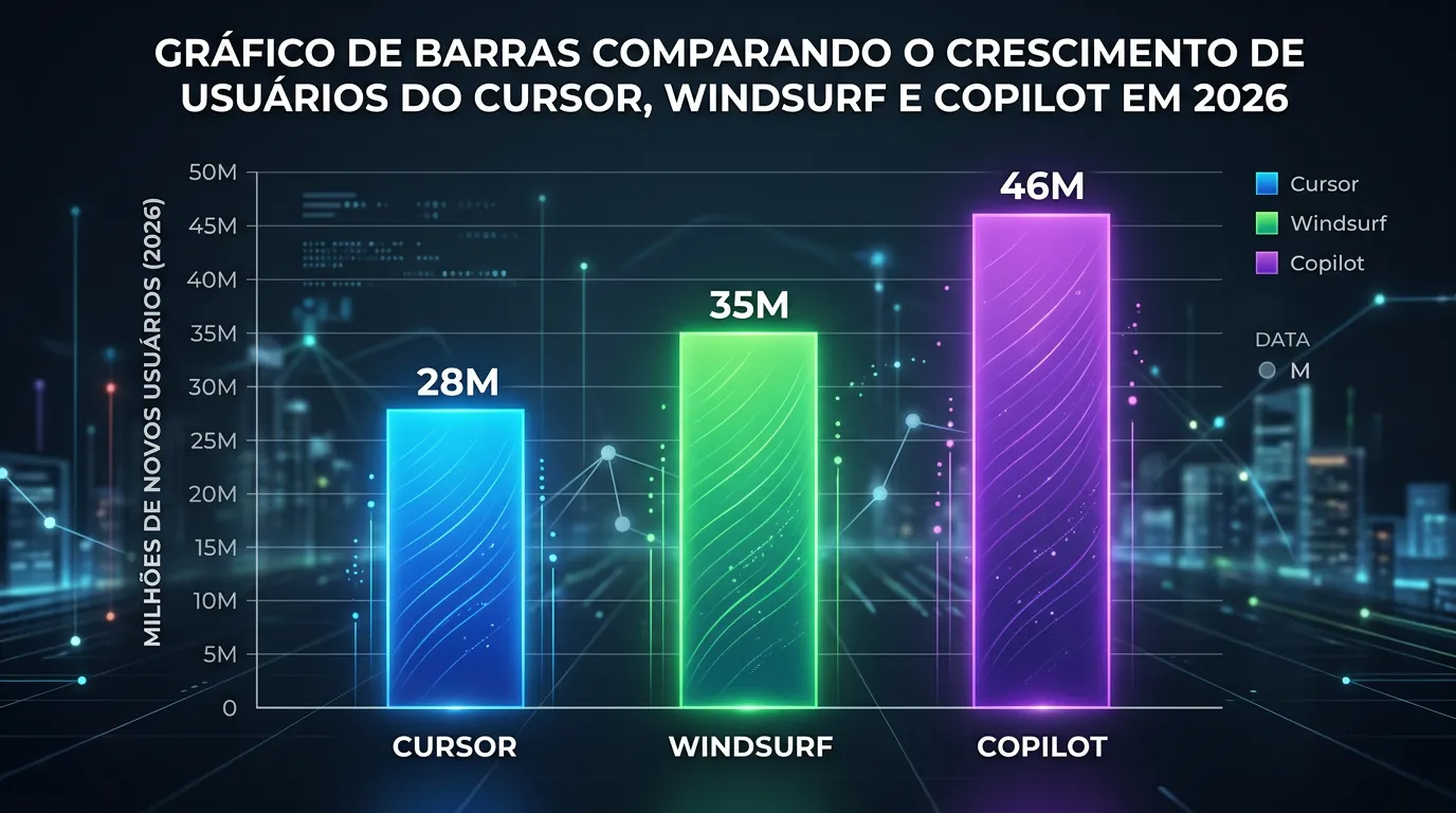 Gráfico de adoção de IDEs de IA