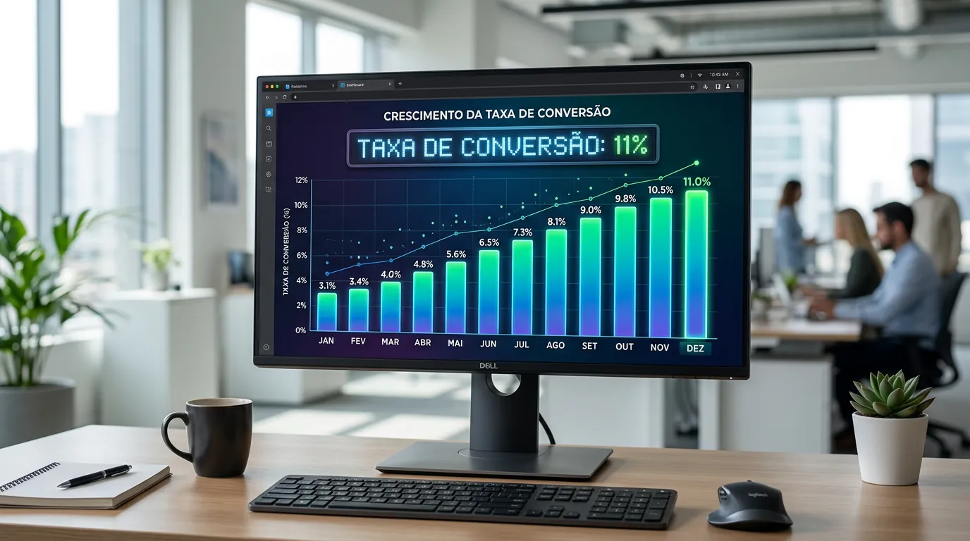 Gráfico de conversão de landing pages