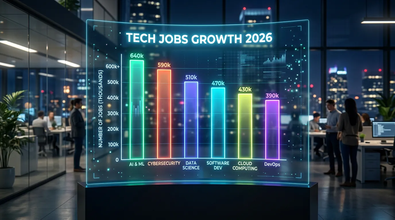 Gráfico mostrando o crescimento de empregos de TI em 2026