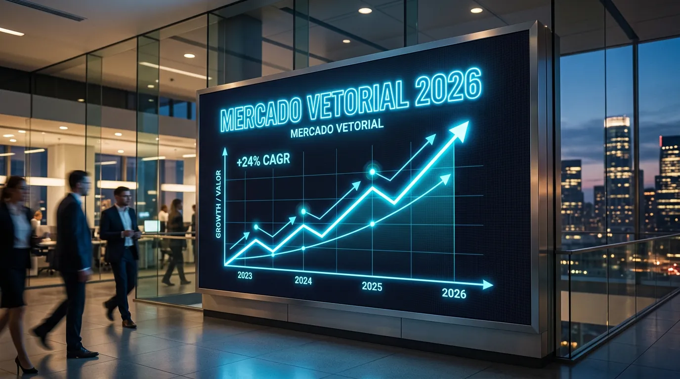 Grafico de crescimento do mercado de bancos de dados vetoriais