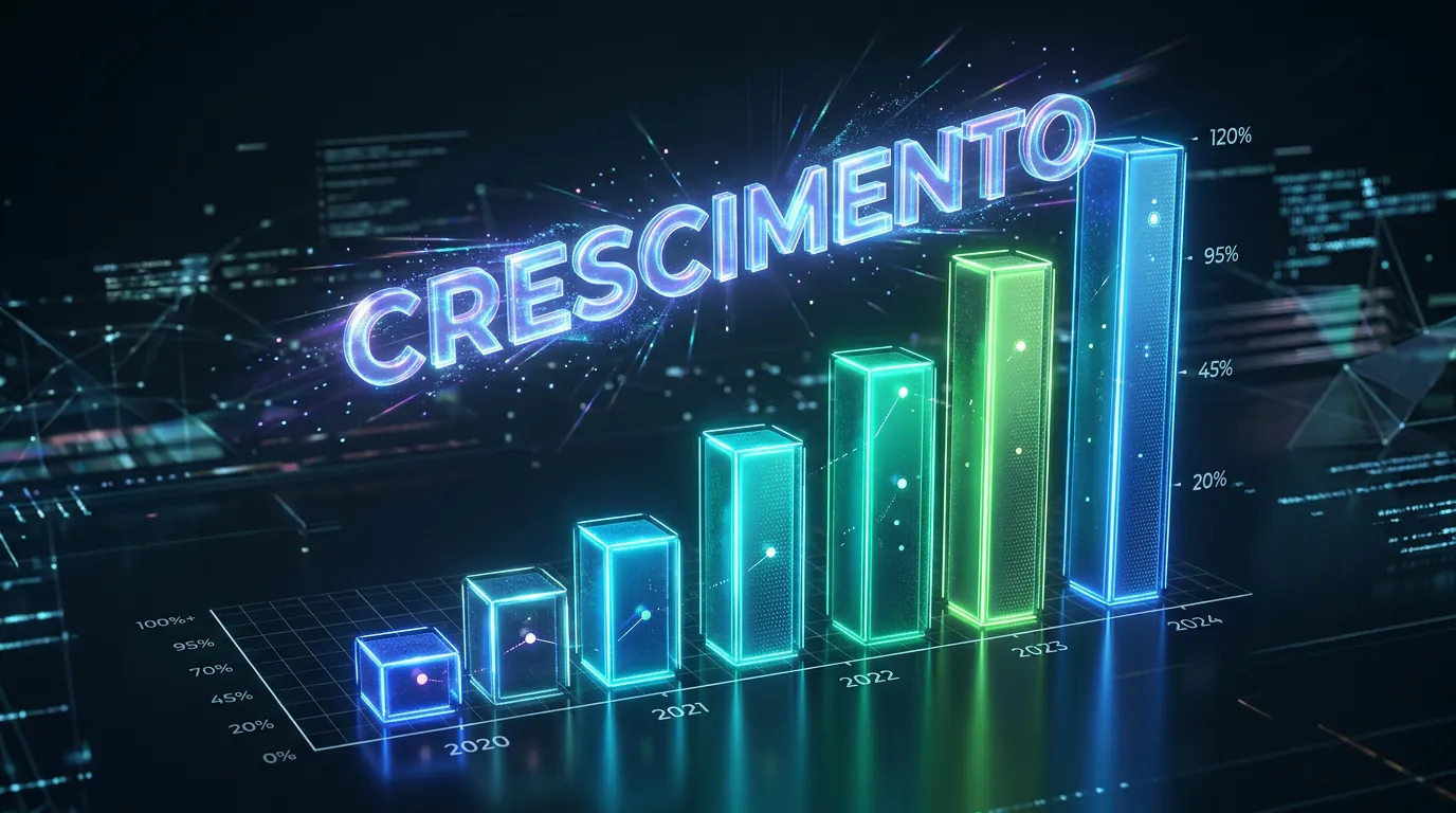 Gráfico de crescimento do mercado de vibe coding