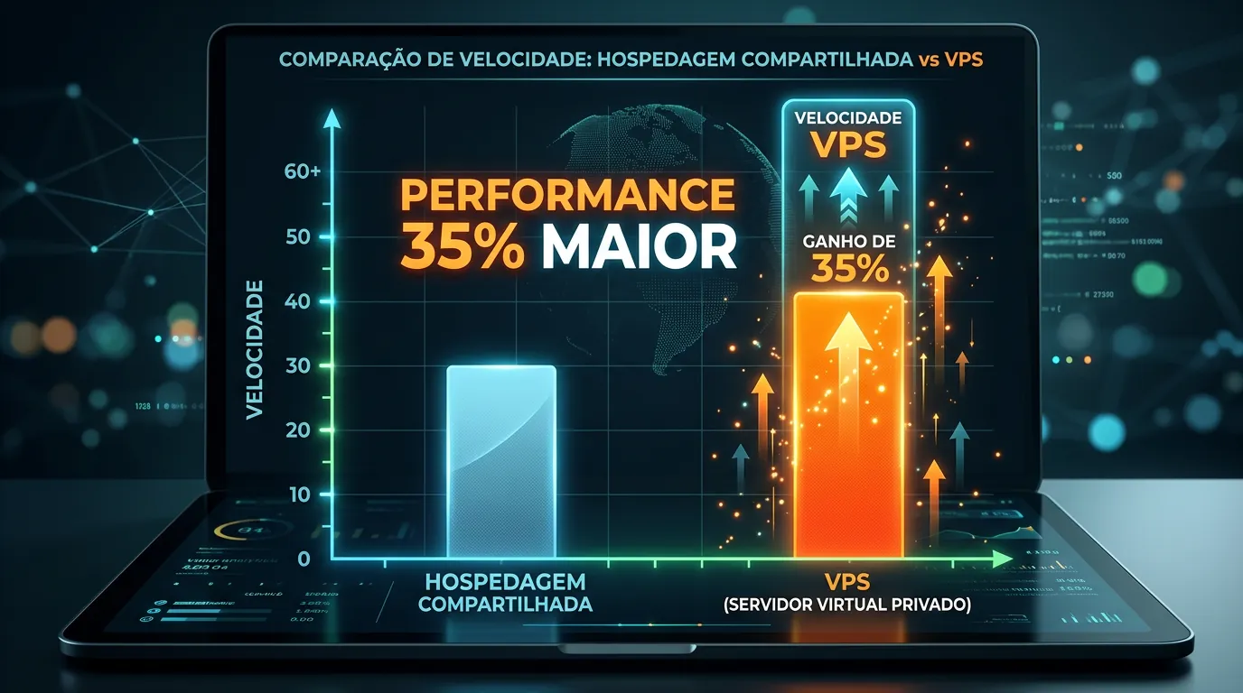 Gráfico de ganho de performance com Servidor VPS