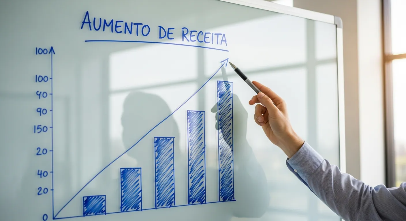 Gráfico de aumento de receita para freelancers de TI