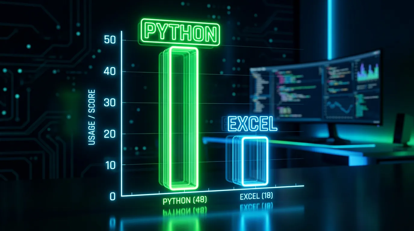 Gráfico comparativo de salários Python vs Excel