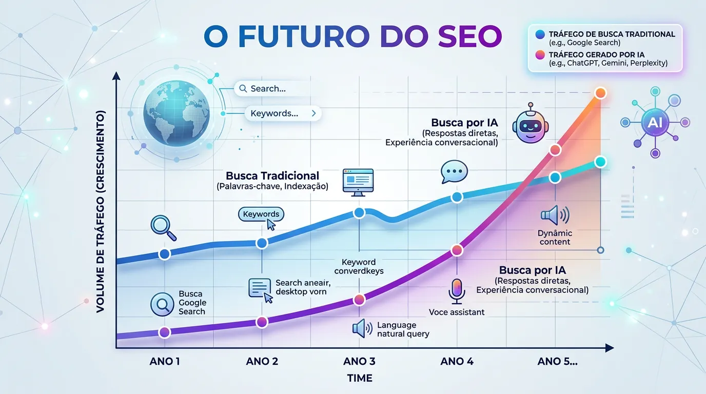 Gráfico de tráfego SEO e GEO