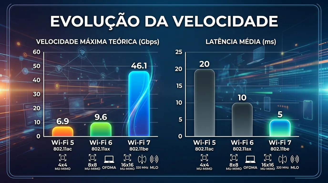 Gráfico comparativo de velocidade Wi-Fi
