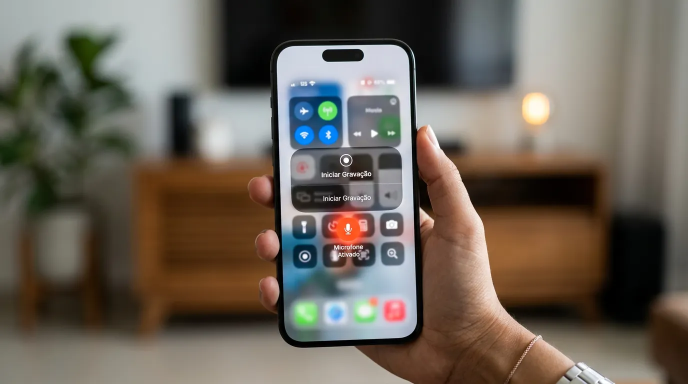 Como ativar o microfone para gravar a tela do iPhone com áudio