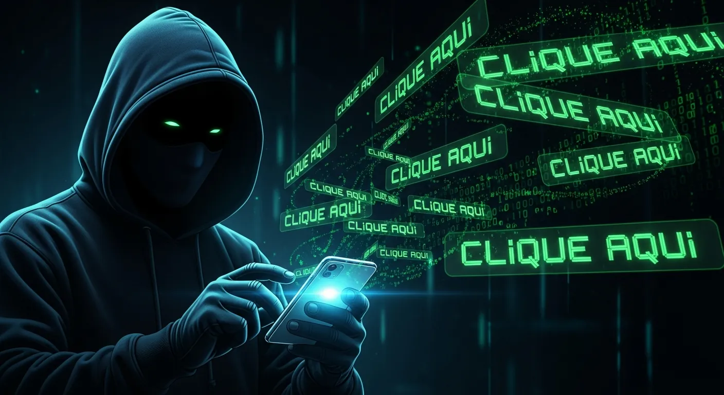 Hacker enviando ataques de smishing