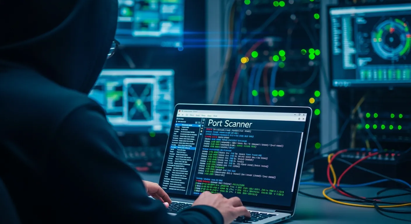Hacker ético usando o Shodan no notebook