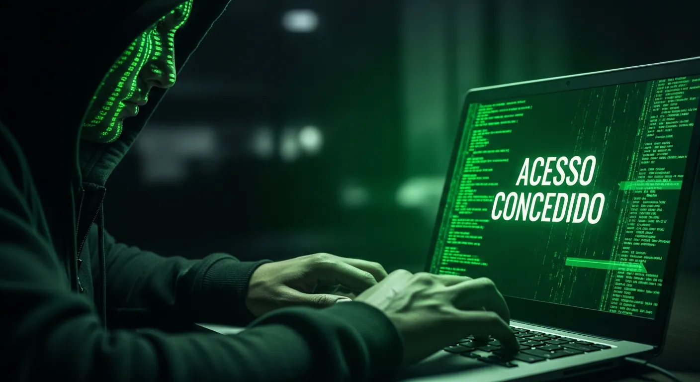 Hacker explorando falha IDOR no computador