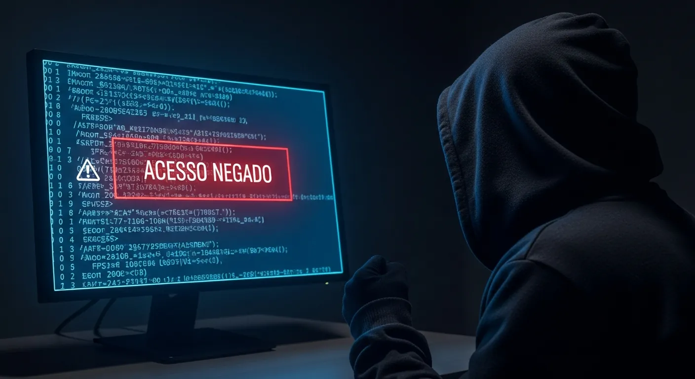 Hacker tentando ler mensagens criptografadas
