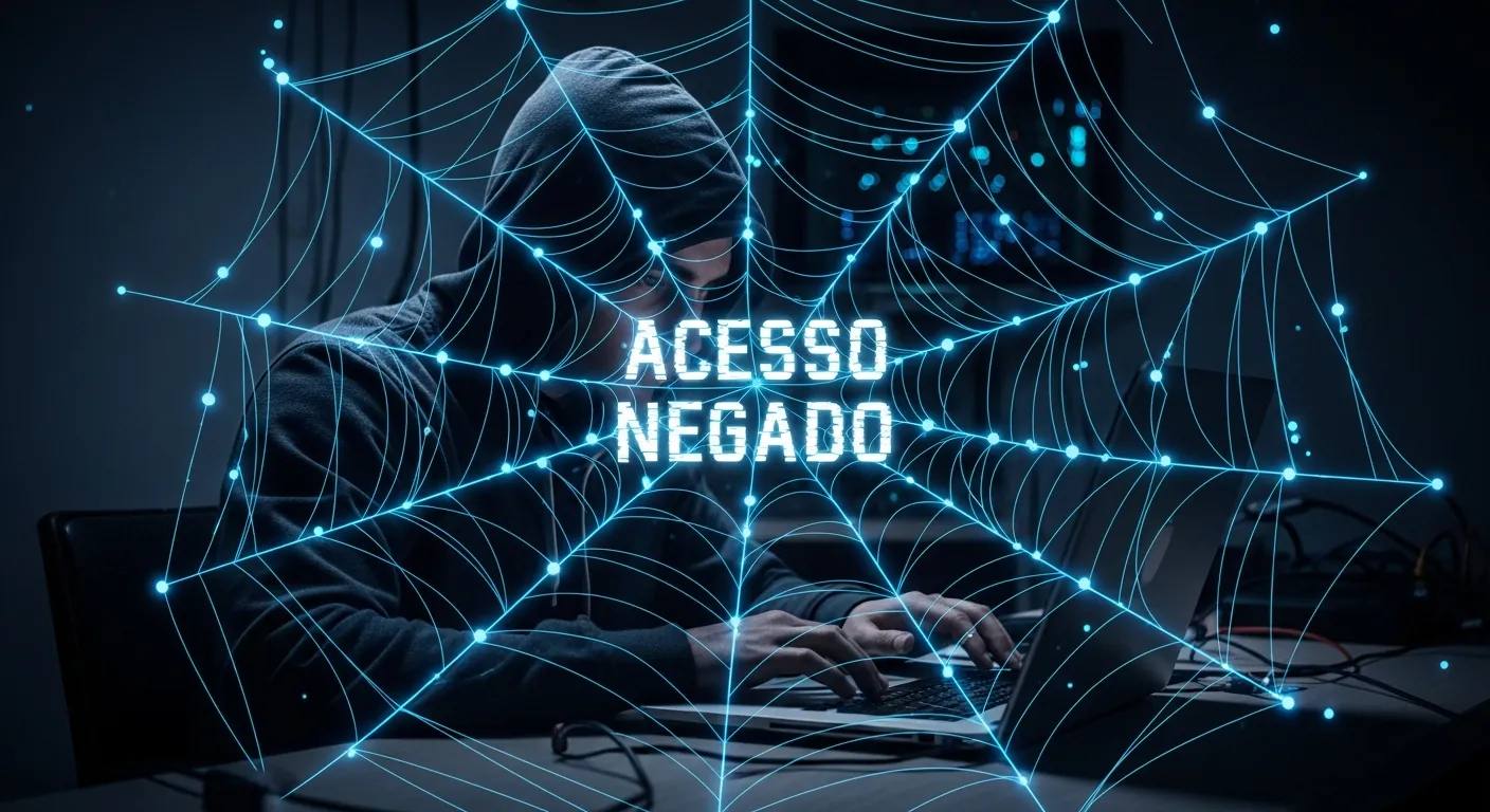 Hacker sendo pego em uma armadilha digital