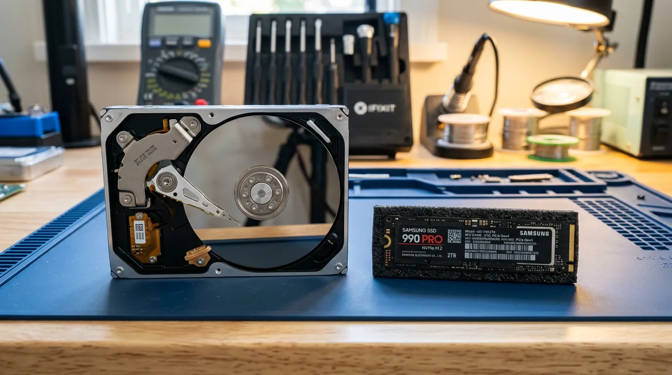Diferença física entre HDD e SSD