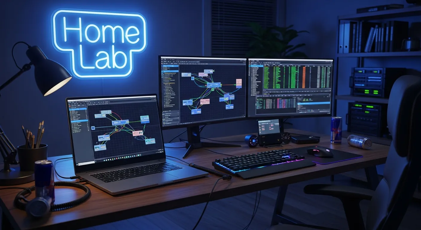 Laboratorio de redes em casa com notebook