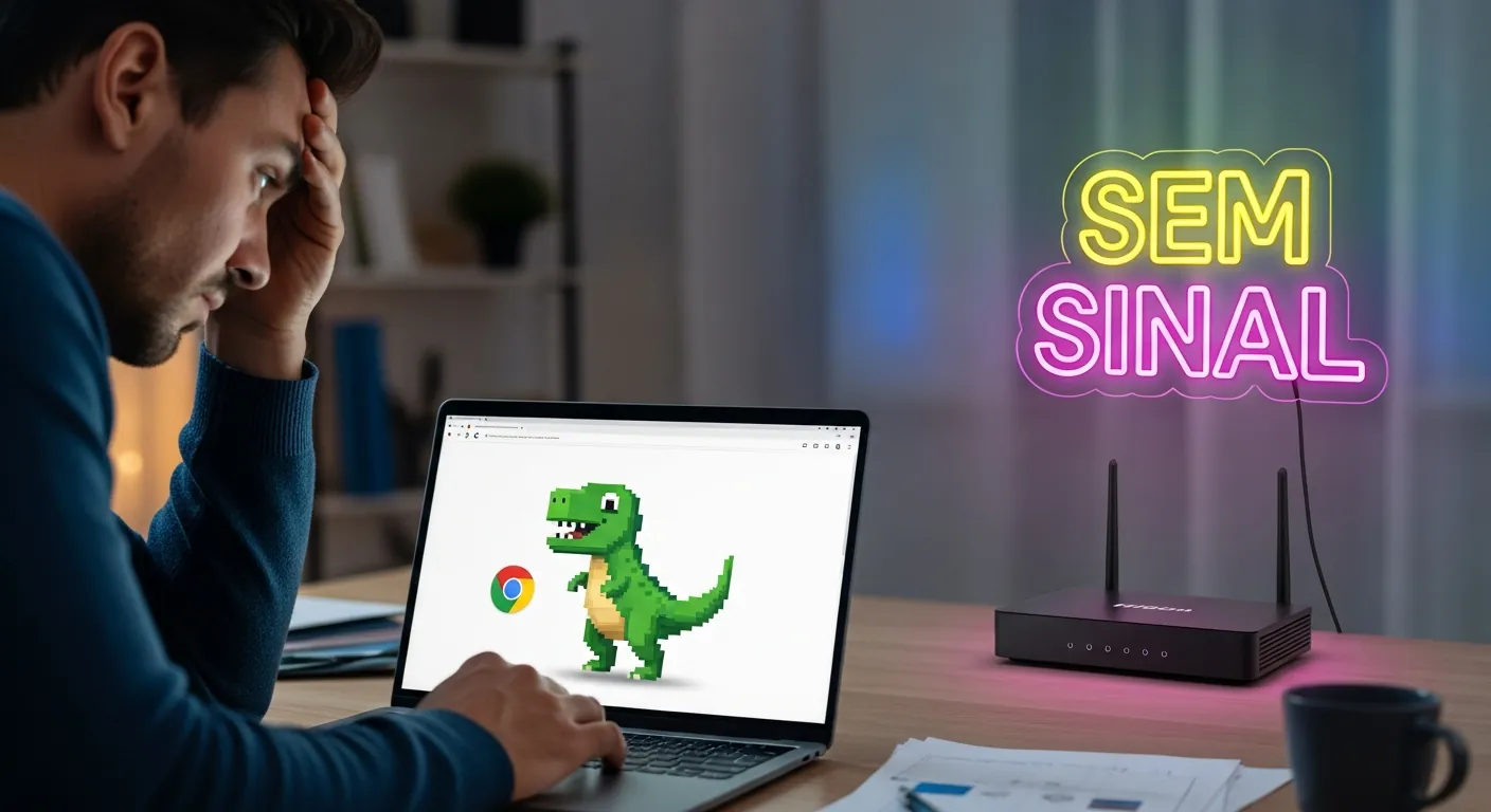Homem frustrado sem internet no home office