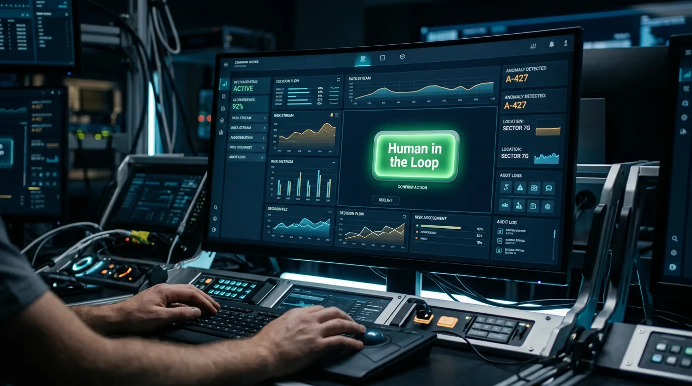 Interface de aprovacao corporativa para agente de IA