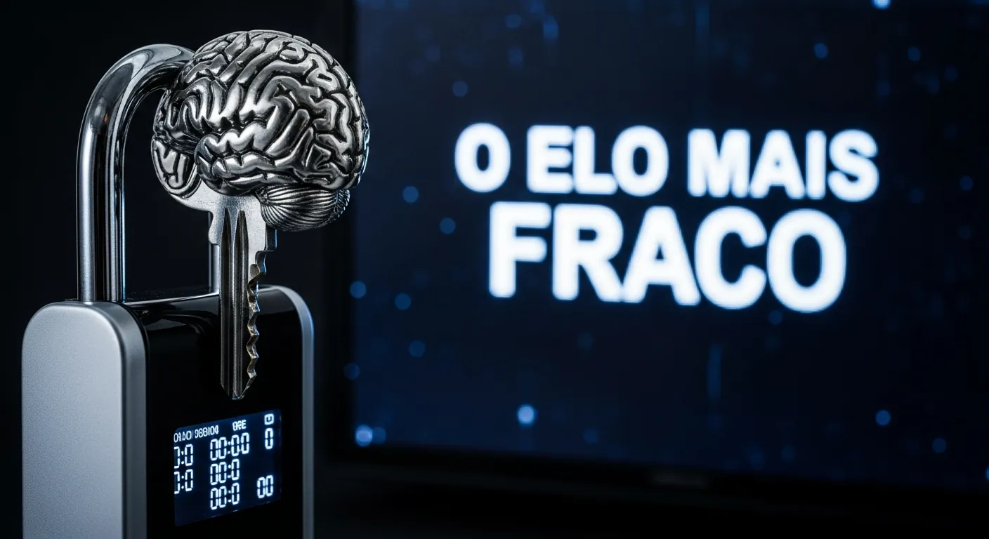 Cérebro humano abrindo cadeado digital