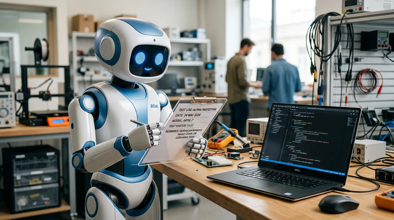Robô de Inteligência Artificial gerando testes de software