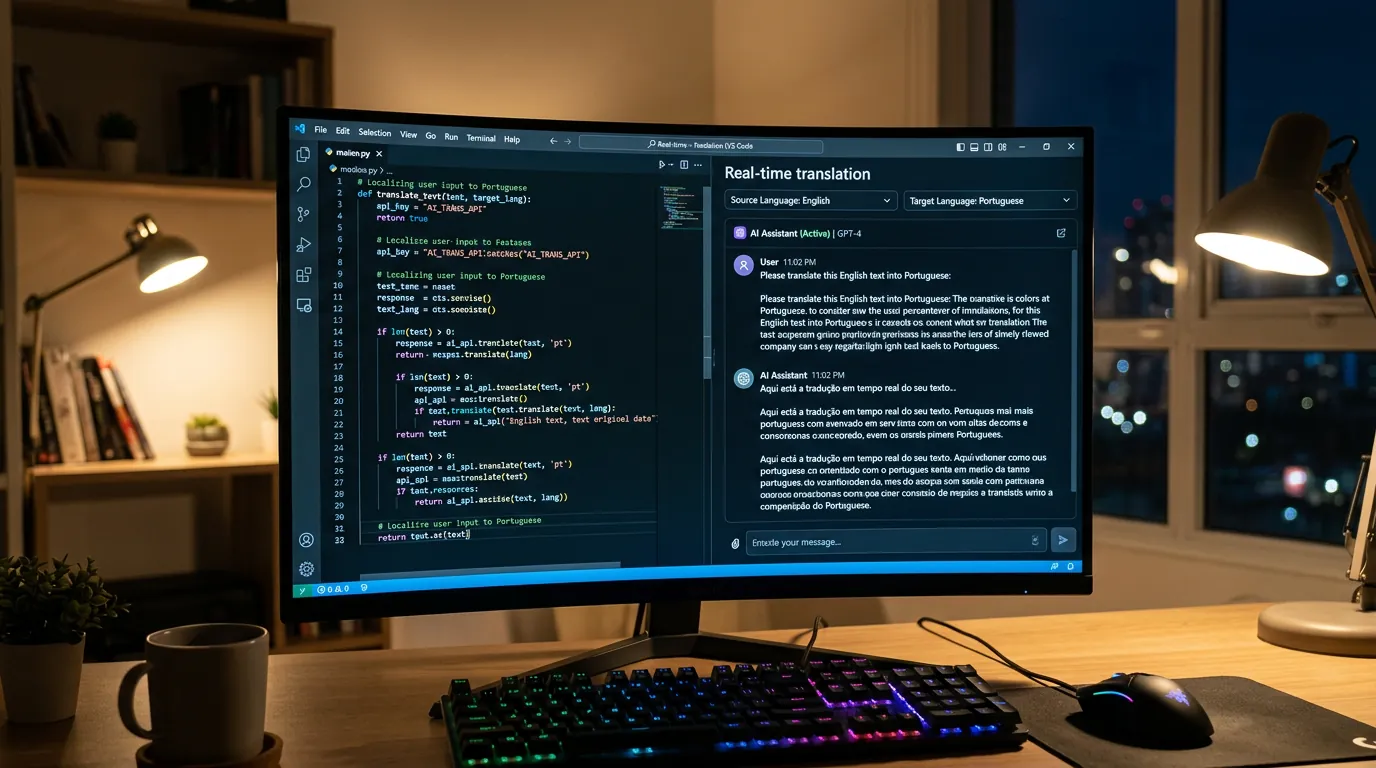 IA traduzindo texto técnico para desenvolvedores
