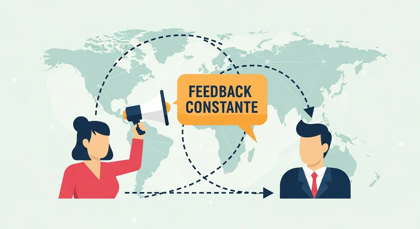 Ilustração de comunicação e feedback remoto
