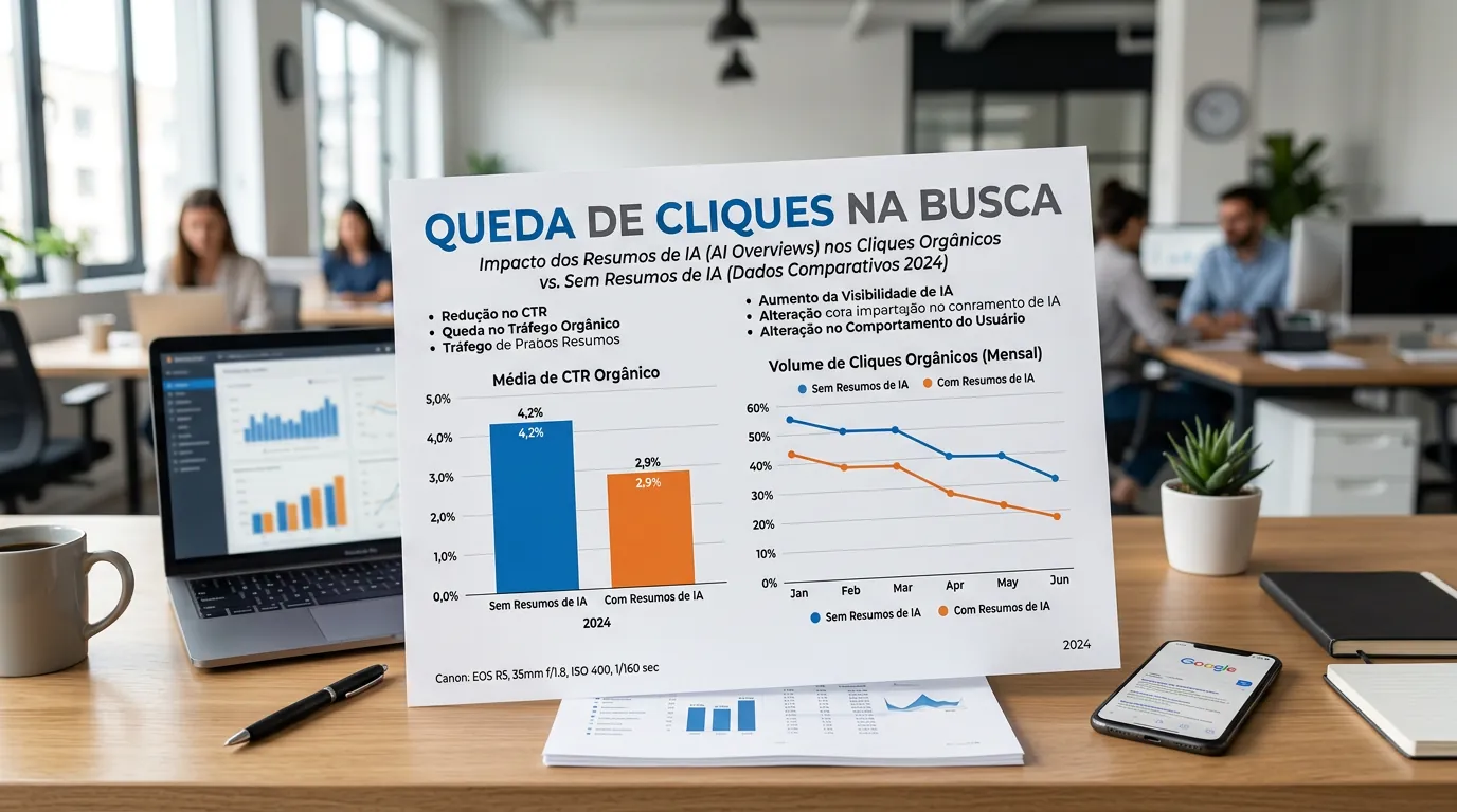 Impacto das respostas de IA na taxa de cliques do Google