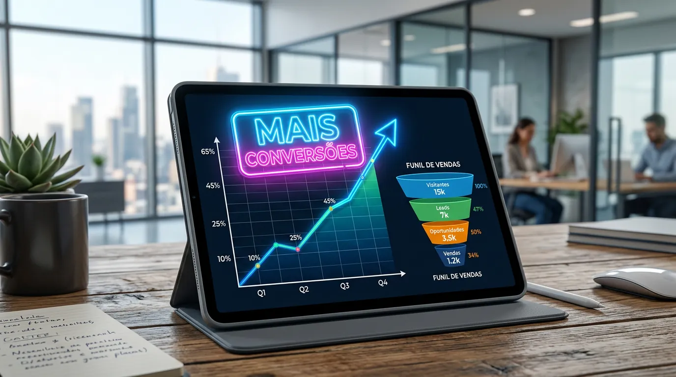 Gráfico mostrando aumento de conversões com site rápido