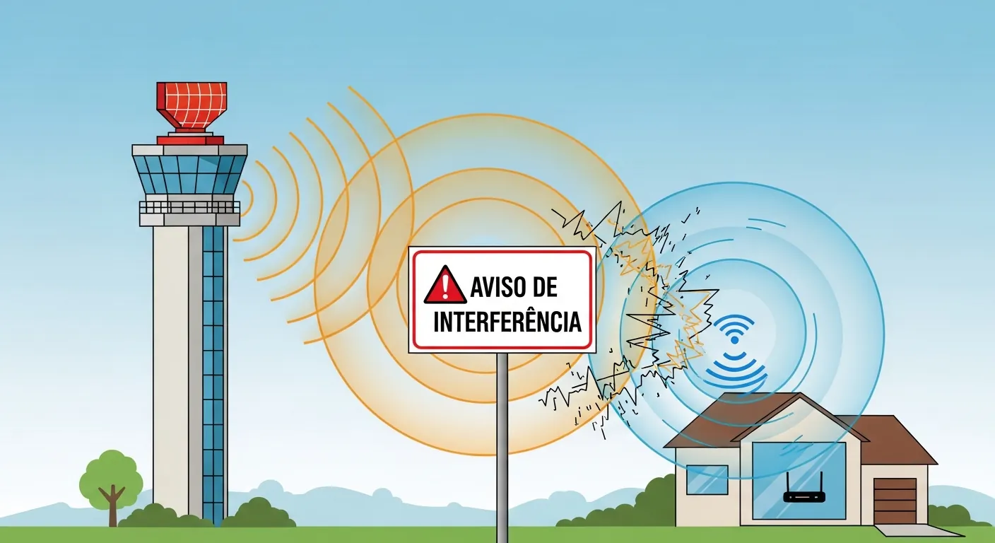 Gráfico de interferência de radar no Wi-Fi