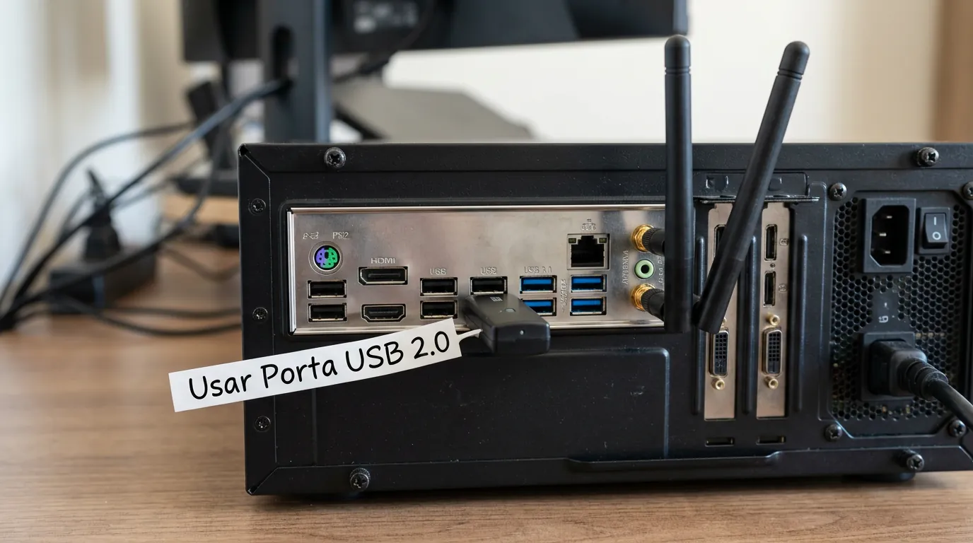 Evitar interferência USB 3.0 no adaptador Bluetooth do PC