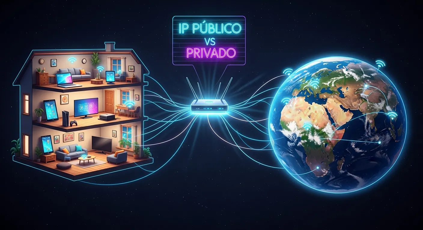 Ilustração de IP Público e Privado