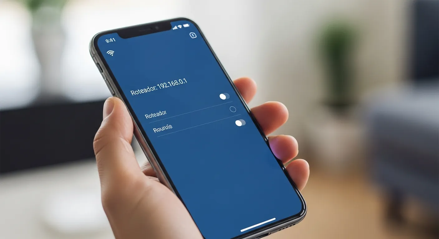 Tela de celular mostrando o IP do roteador