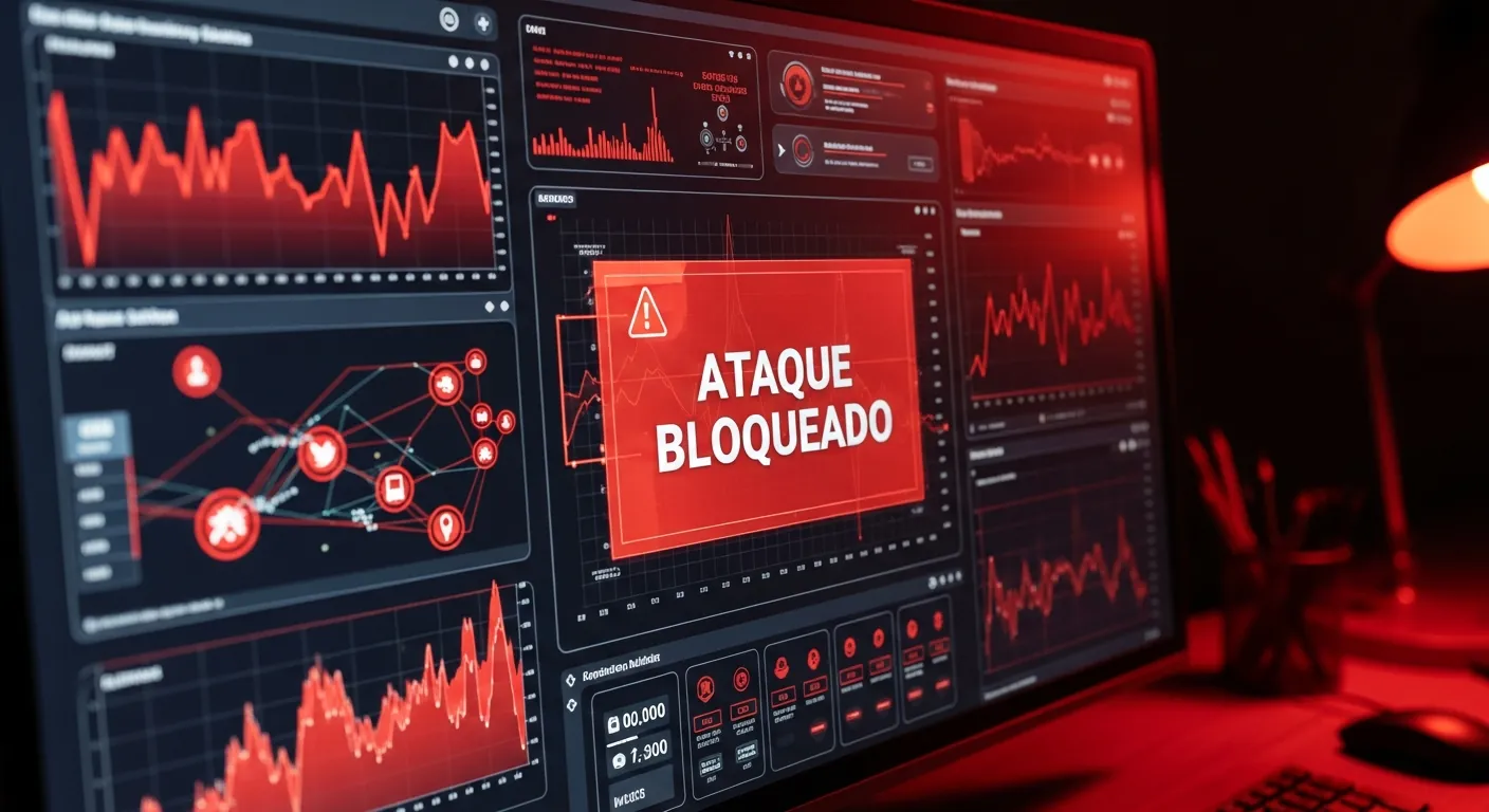 Dashboard de um sistema IPS bloqueando ameacas