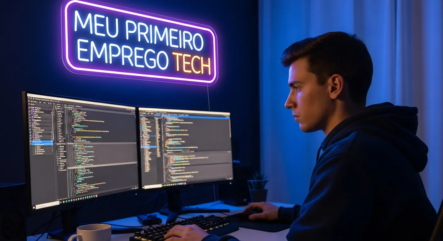 Jovem estudando programacao para o primeiro emprego