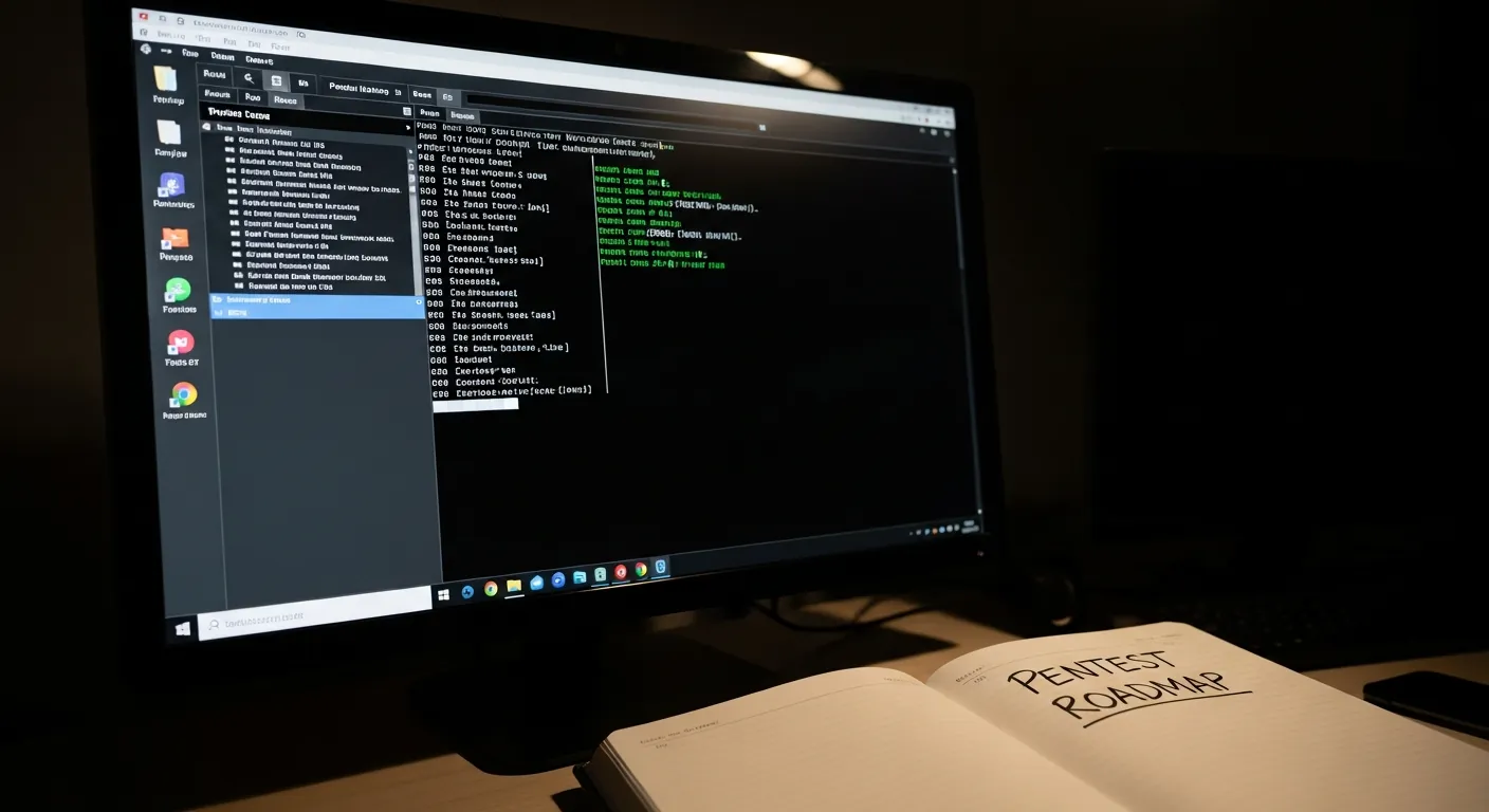 Interface do Kali Linux rodando ferramentas de pentest